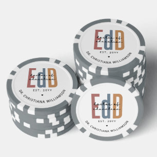 Personalized EdD Doctor Of Education Graduation Poker Chips
