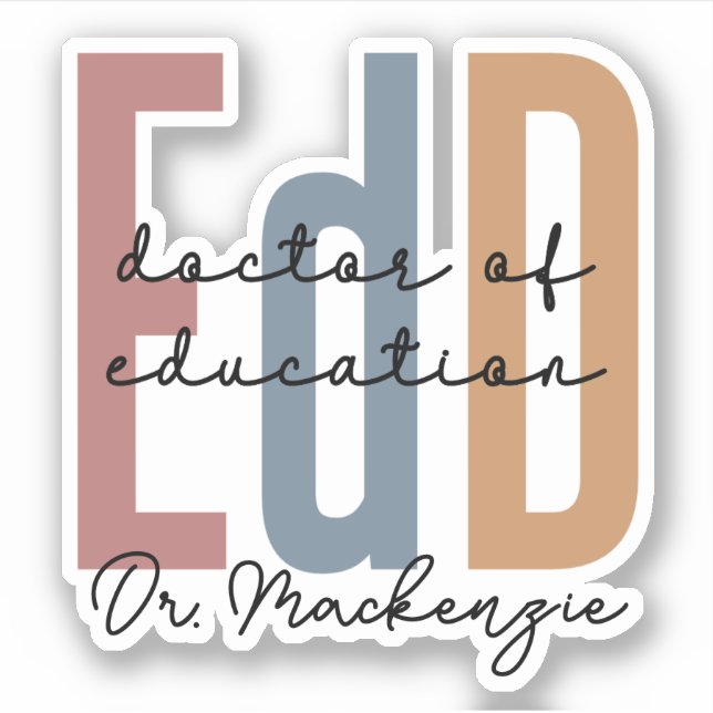 Personalized EdD Doctor Of Education Graduation Sticker (Front)