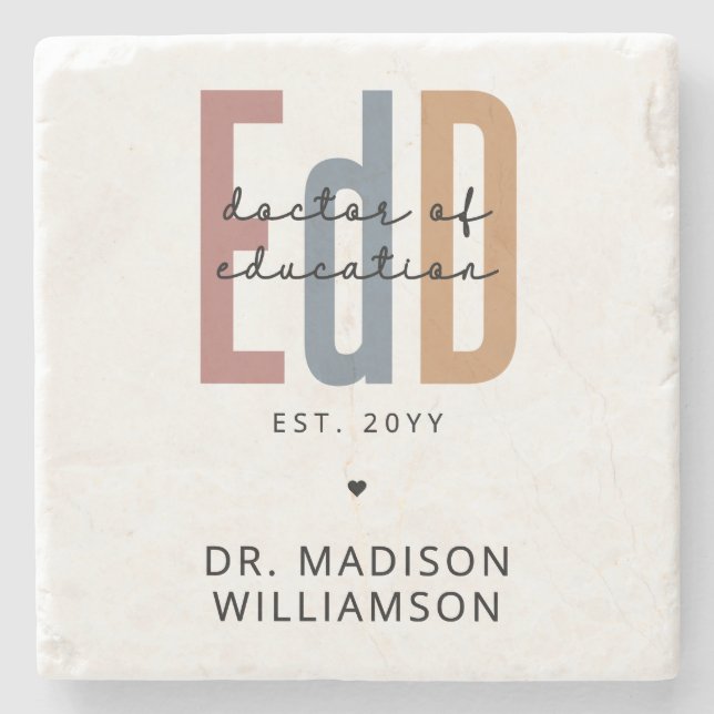 Personalized EdD Doctor Of Education Graduation Stone Coaster (Front)