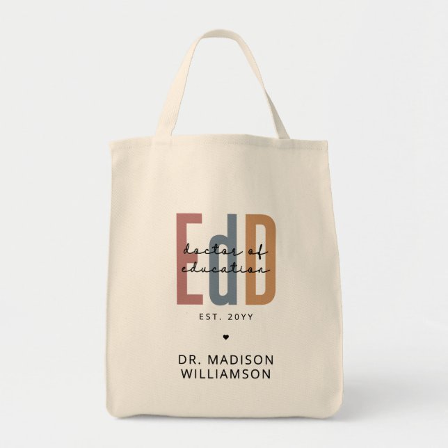 Personalized EdD Doctor Of Education Graduation Tote Bag (Front)