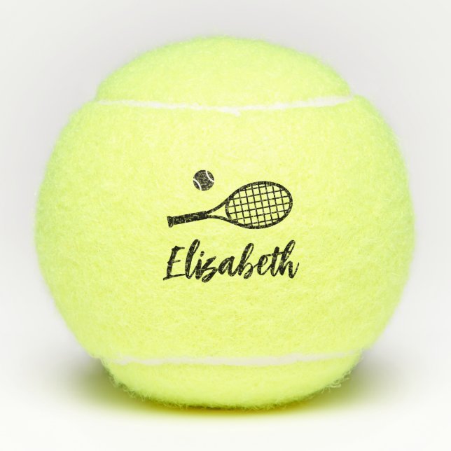 Personalized Edgy Modern Handwriting Name on Tennis Balls (Front)