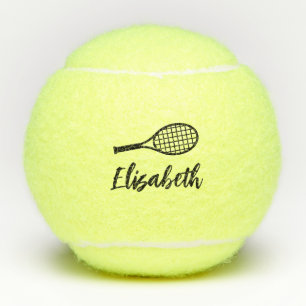Personalized Edgy Modern Script Name Tennis Balls