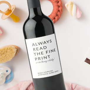 Personalized Editable Baby Announcement  Wine Label