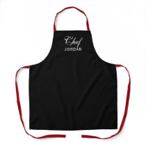 Personalized Editable Colors Elegant Script Chef Apron Personalized Editable Colors Elegant Script Chef Apron