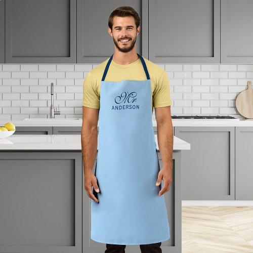 Personalized Editable Colors Elegant Script Mr Apron