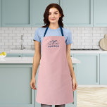 Personalized Editable Colors Elegant Script Mrs Apron<br><div class="desc">Personalized Apron that you can add your name featuring the word "Mrs" in elegant script against an editable background color (click the customize button and change background color). You can even change the strap color (accessible on the product page itself) to whatever color you wish. It makes a great gift...</div>