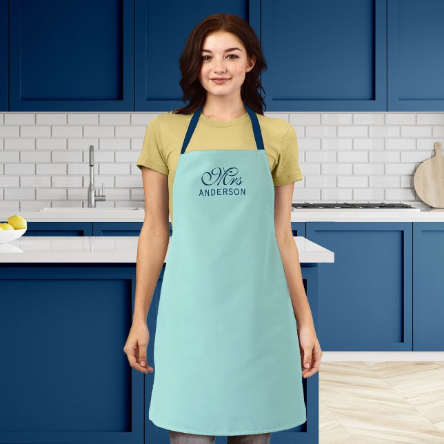 Personalized Editable Colors Elegant Script Mrs Apron (Creator Uploaded)