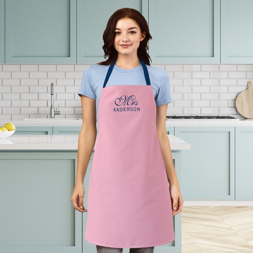 Personalized Editable Colors Elegant Script Mrs Apron