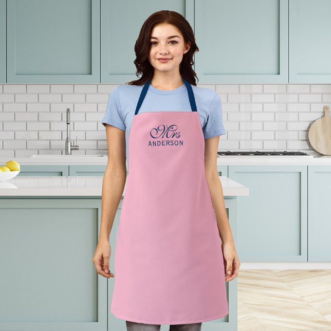 Personalized Editable Colors Elegant Script Mrs Apron (Creator Uploaded)