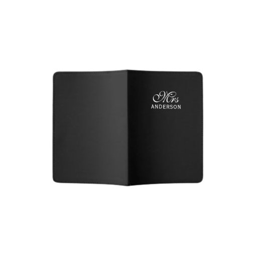 Personalized Editable Colors Elegant Script Mrs Passport Holder | Zazzle