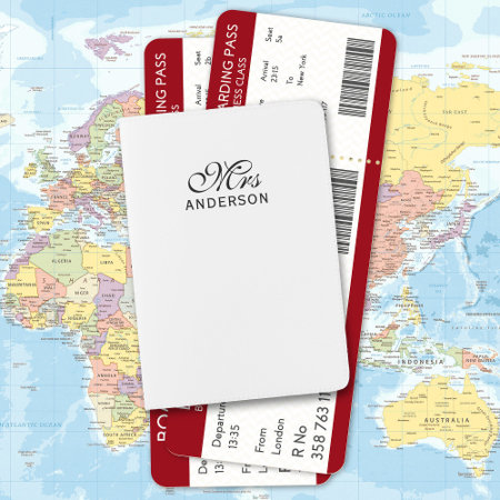 Personalized Editable Colors Elegant Script Mrs Passport Holder