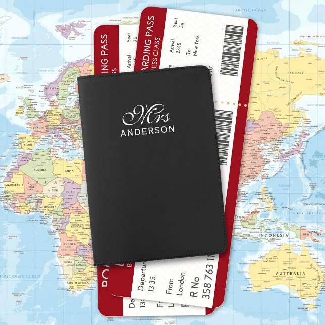 Personalized Editable Colors Elegant Script Mrs Passport Holder (Creator Uploaded)