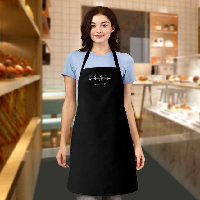 Personalized Editable Colors Trendy Modern Script  Apron (Creator Uploaded)