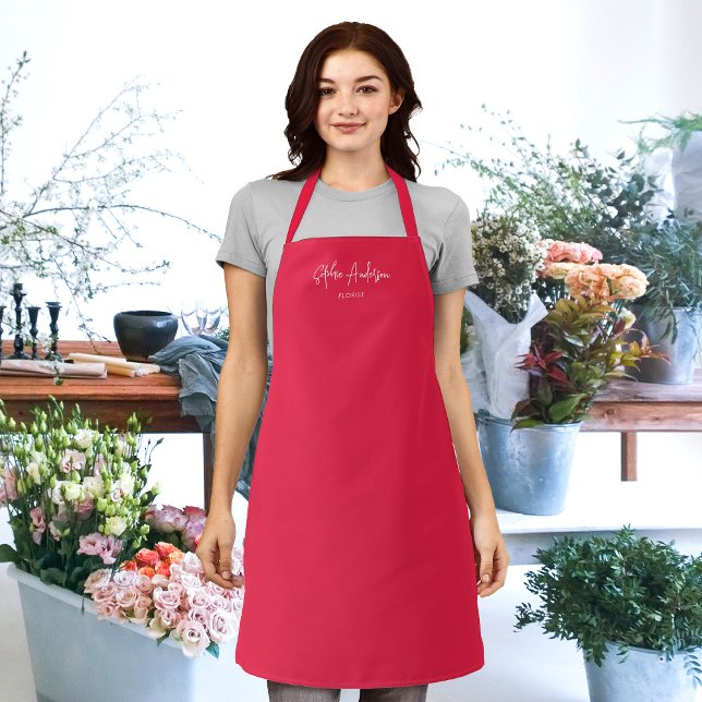 Personalized Editable Colors Trendy Modern Script Apron (Creator Uploaded)