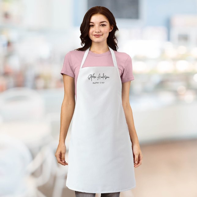 Personalized Editable Colors Trendy Modern Script Apron (Creator Uploaded)