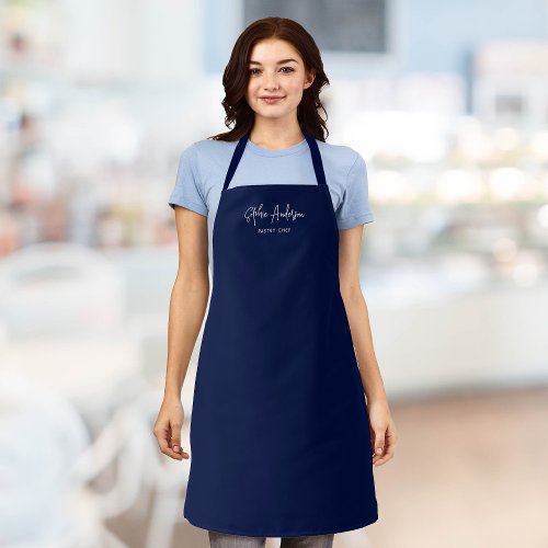 Personalized Editable Colors Trendy Modern Script Apron