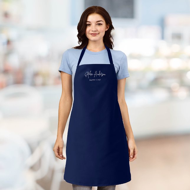 Personalized Editable Colors Trendy Modern Script Apron (Creator Uploaded)