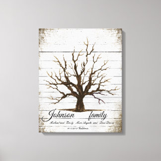 Personalized editable fingerprint tree canvas print