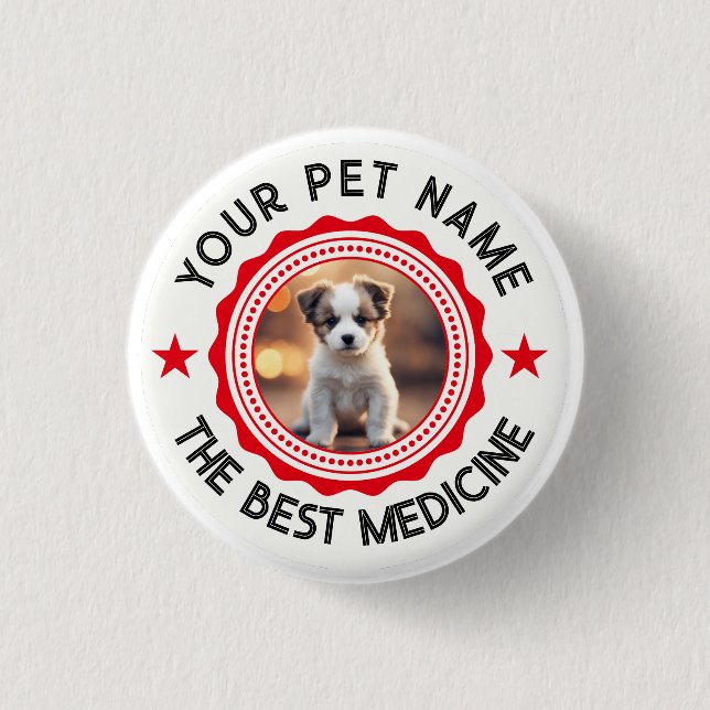 Personalized Editable Pet Lovers Button (Front)