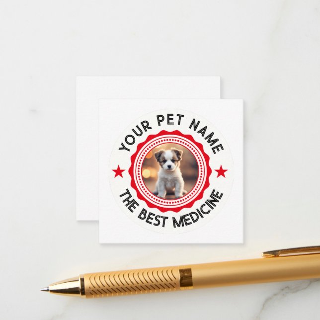 Personalized Editable Pet Lovers Enclosure Card (Front/Back In Situ)