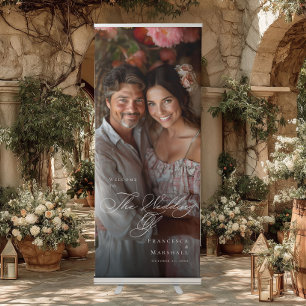 Personalized Editable photo Wedding Welcome Retractable Banner
