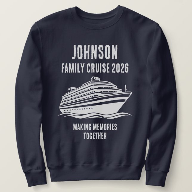 Personalized Editable Text Cruise Holiday Merch Sweatshirt (Design Front)