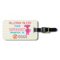 Personalized Egg Allergy Superhero Alert Luggage Tag