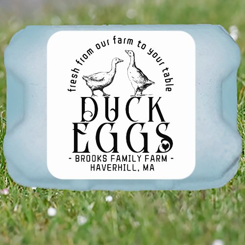 PERSONALIZED EGG CARTON LOGO Duck or Goose Eggs  Square Sticker