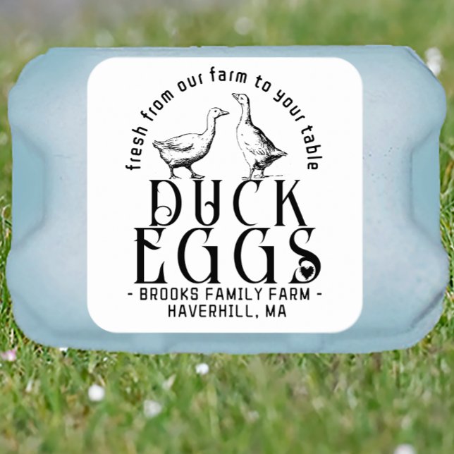 PERSONALIZED EGG CARTON LOGO Duck or Goose Eggs  Square Sticker (Creator Uploaded)