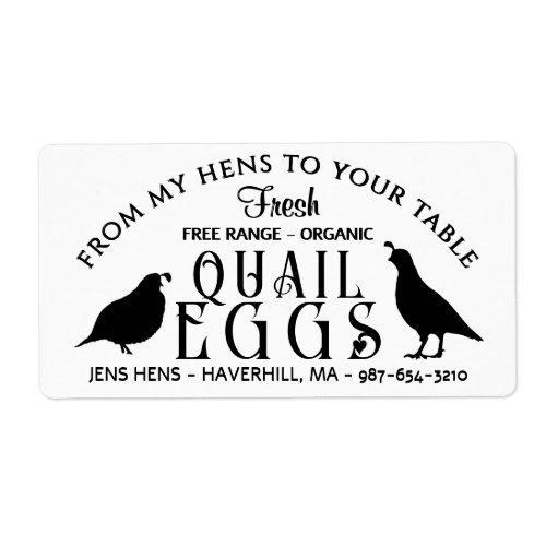 PERSONALIZED EGG CARTON LOGO Quail Eggs with Heart Label