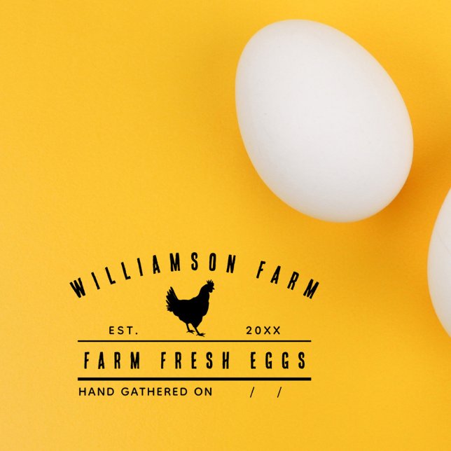 Personalized Egg Carton Rustic Family Farm Rubber Stamp (Personalized Egg Carton Rustic Family Farm Rubber Stamp)