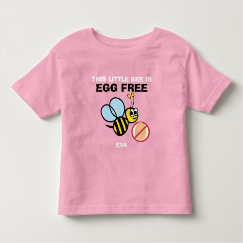 Personalized Egg Free Bumble Bee Allergy Alert Toddler T_shirt