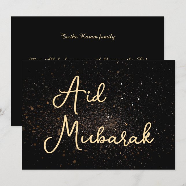 Personalized Eid Mubarak Modern card (Front/Back)