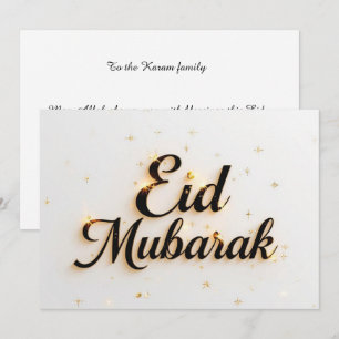 Personalized Eid Mubarak Modern Greeting card