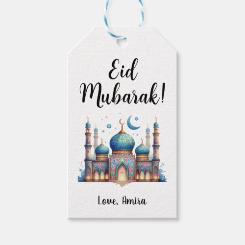 Personalized Eid Mubarak Mosque Gift Tags