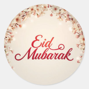 Personalized Eid Mubarak Muslim Classic  Round Sticker