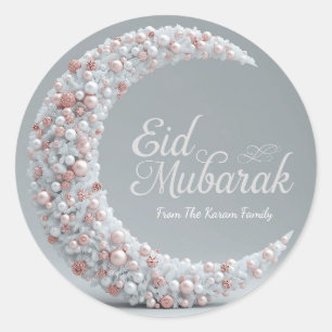 Personalized Eid Mubarak Muslim modern Classic  Round Sticker