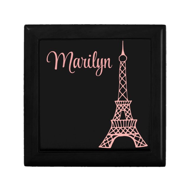 Personalized Eiffel Tower Jewelry Gift Box (Front)