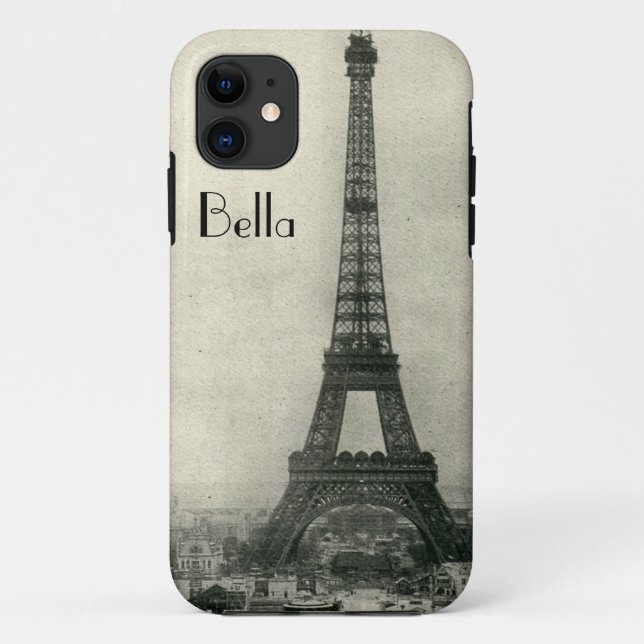 Personalized Eiffel Tower Paris iPhone Case (Back)