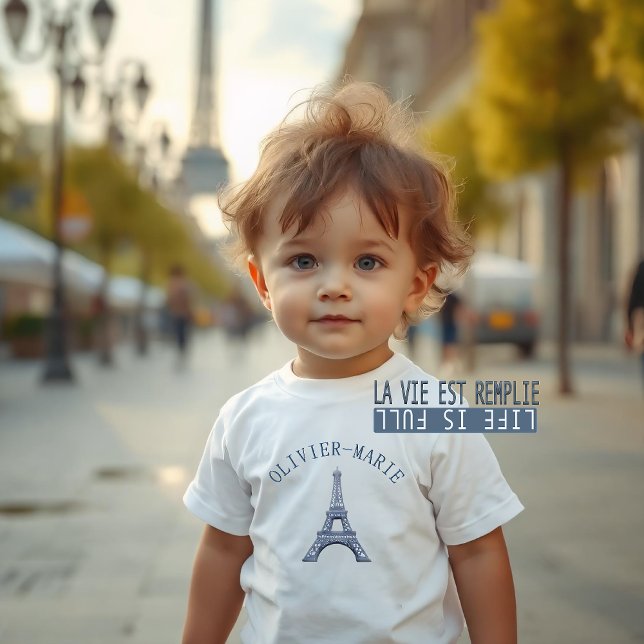 Personalized Eiffel Tower Paris  Toddler T-shirt (Creator Uploaded)