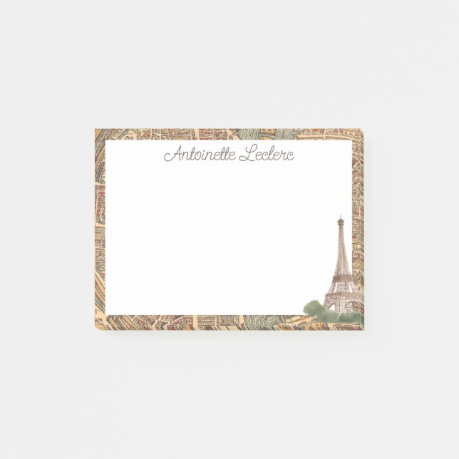 Personalized Eiffel Tower Post-it Notes (Front)