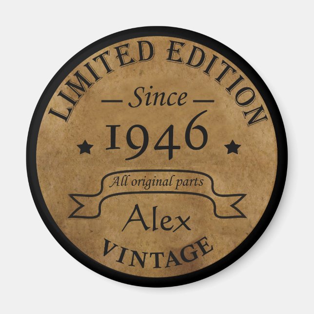 Personalized eighty five vintage 85th birthday magnet (Front)