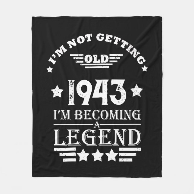 Personalized eighty vintage 80th birthday  fleece blanket (Front)