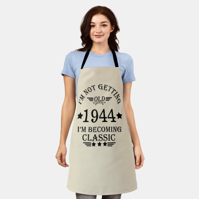 Personalized eighty vintage 80th birthday party apron (Worn)