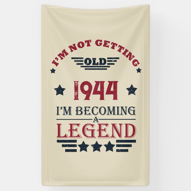 Personalized eighty vintage 80th birthday party banner (Vertical)