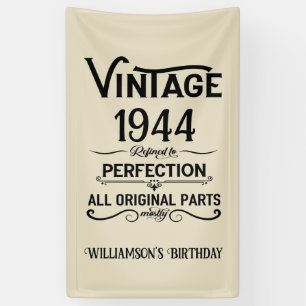 Personalized eighty vintage 80th birthday party banner