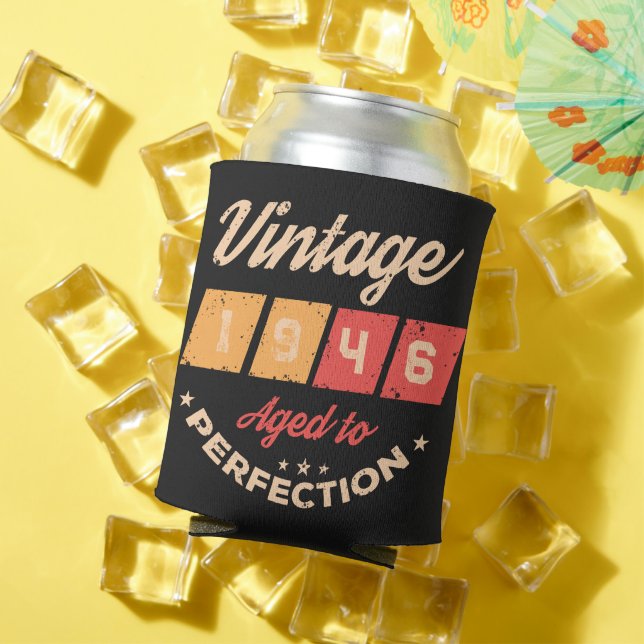 Personalized eighty vintage 80th birthday party can cooler (In Situ Summer)