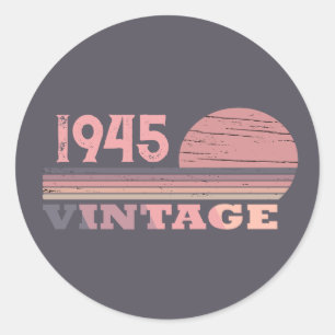 Personalized eighty vintage 80th birthday party classic round sticker