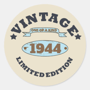 Personalized eighty vintage 80th birthday party classic round sticker
