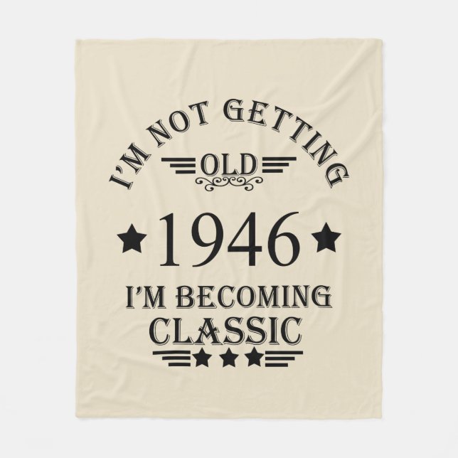 Personalized eighty vintage 80th birthday party fleece blanket (Front)